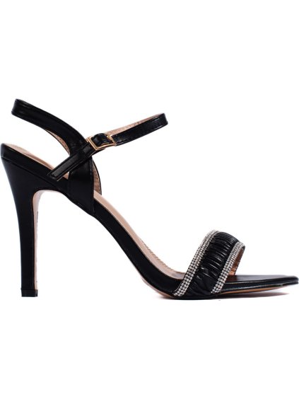 Fekete elegáns tűsarkú  szandál