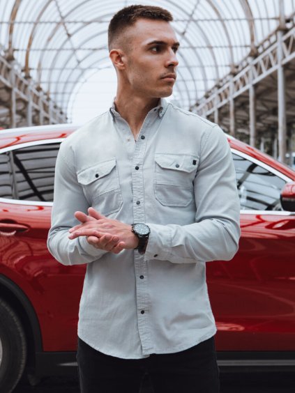 Világosszürke farmer ing