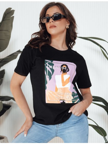 Fekete póló nyomattal MEMORY