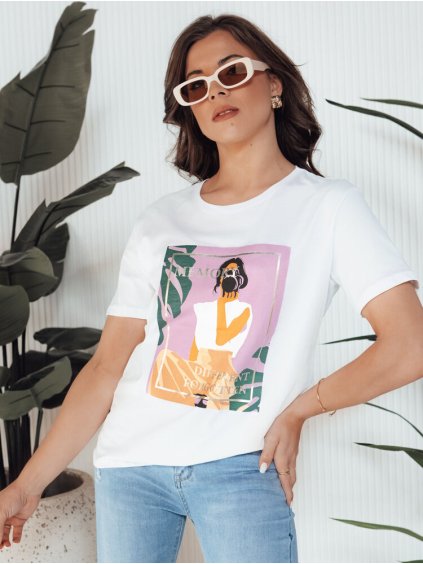 Fehér póló nyomattal MEMORY