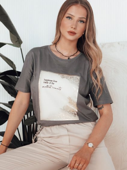 Sötétszürke póló nyomattal CHANTE