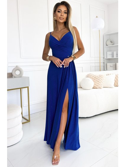 Elegáns kék maxiruha DANIELE (Méret S)