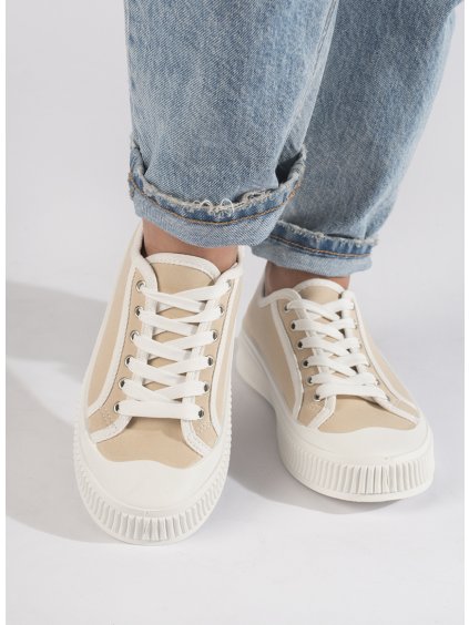 Bézs vászon tornacipő