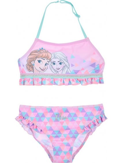 Világos rózsaszín kétrészes fürdőruha lányoknak Frozen