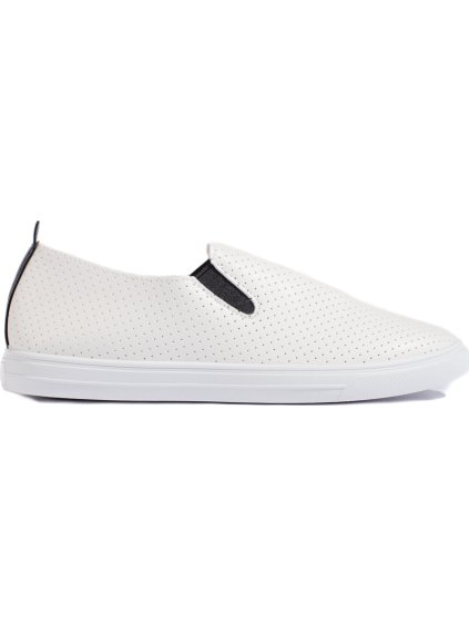 Fehér perforált slip-on tornacipő