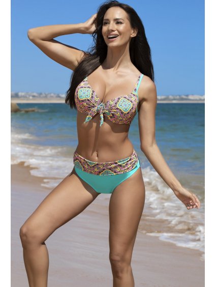 Menta színű mintás push-up bikini Vera