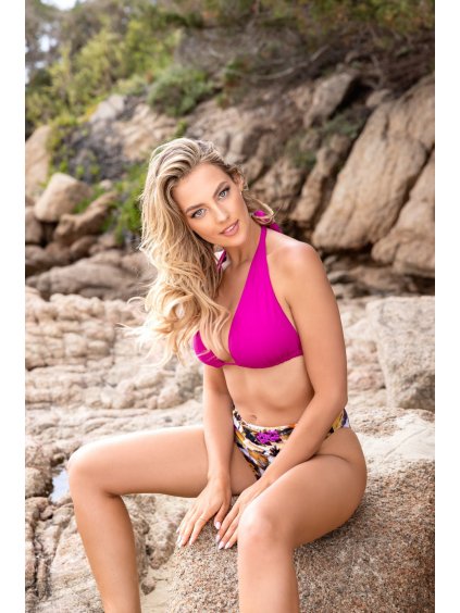 Fukszia kétrészes mintás bikini Olivia