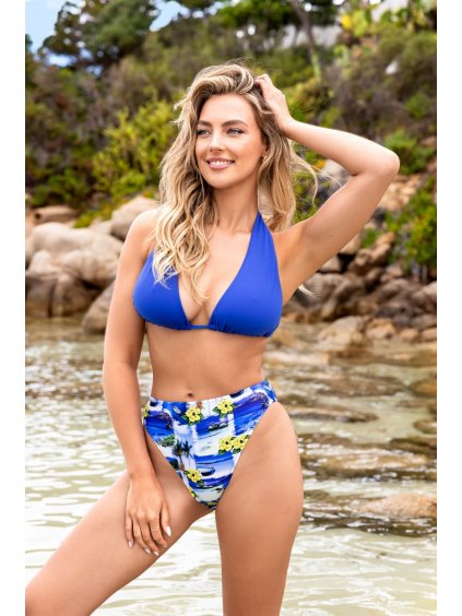 Kék kétrészes mintás bikini Olivia