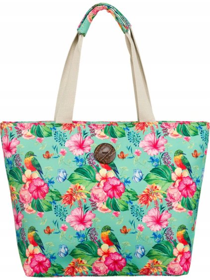 Menta-rózsaszín mintás strandtáska