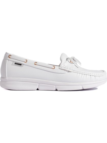 Kényelmes fehér női mokaszin