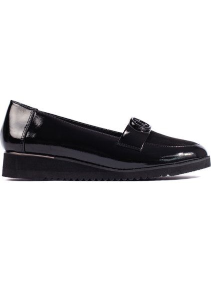 Fekete lakkozott elegáns lords cipő