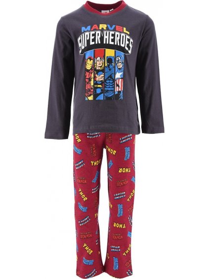 Marvel -Avengers szürke-bordó fiú pizsama