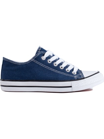 Sötétkék klasszikus vászon tornacipő