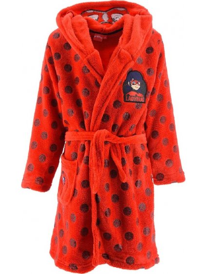Piros lány pöttyös fürdőköpeny  Katicabogár és Fekete macska