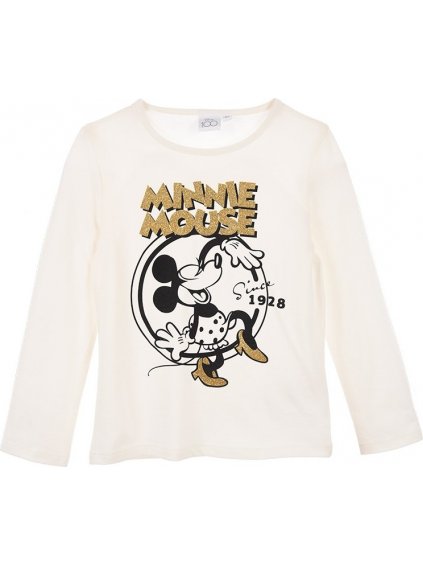 Disney Minnie Mouse lány krémszínű hosszú ujjú póló