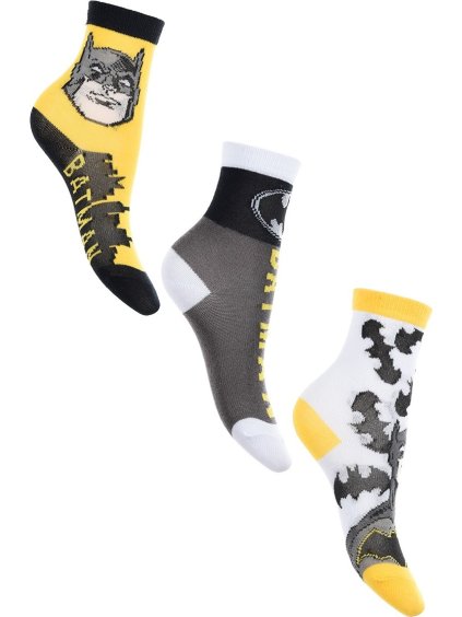 Batman Boys zoknikészlet - sárga, szürke. fehér