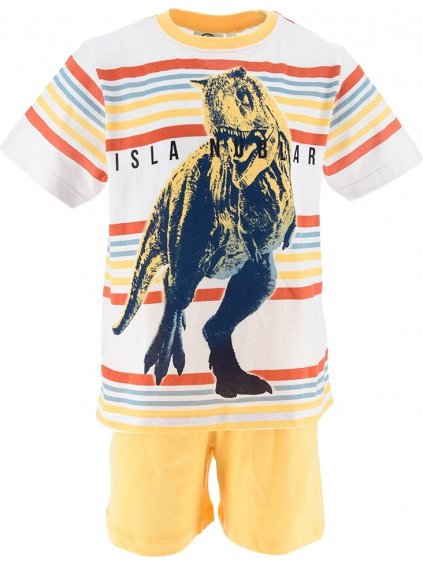 Sárga csíkos fiú pizsama Jurassic World