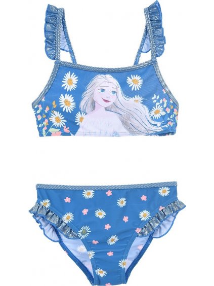 Kék kétrészes fürdőruha virágokkal Disney Frozen