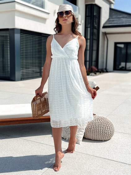 Fehér midi ruha SIENA