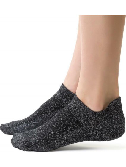 Fekete és ezüst női bokazokni Art. 050