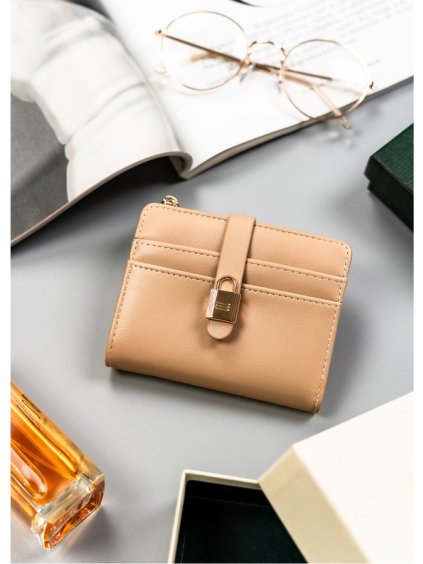 4U Cavaldi bézs színű stílusos közepes méretű pénztárca M731