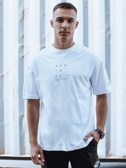 Fehér férfi póló apró nyomattal