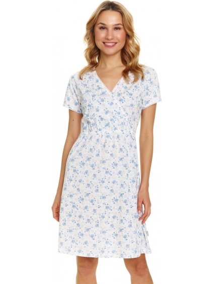 Fehér hálóing finom kék mintákkal (Méret 2XL)