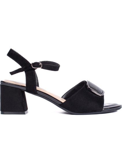 Fekete elegáns blokksarkú szandál