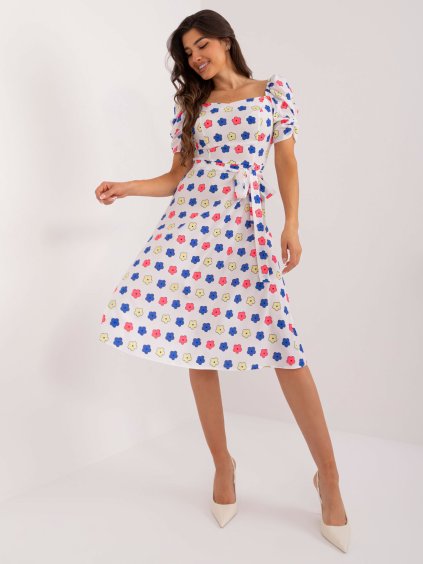 Fehér virágos midi ruha