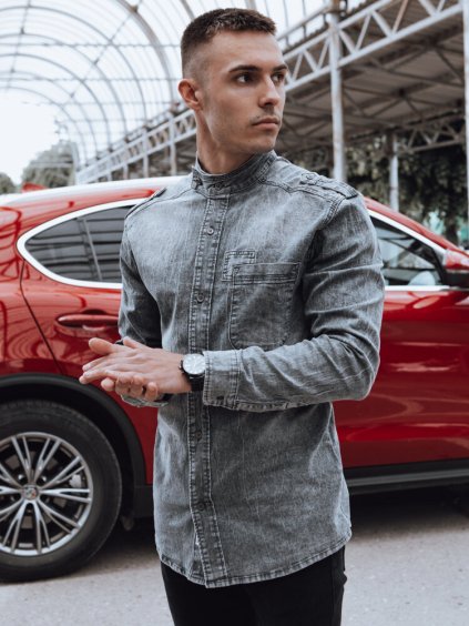 Szürke férfi farmer ing