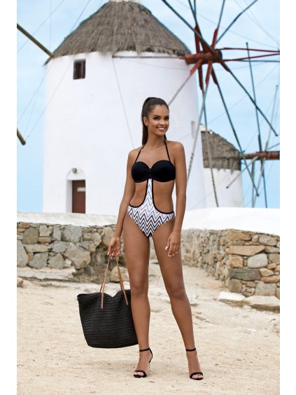 Fekete-fehér mintás monokini