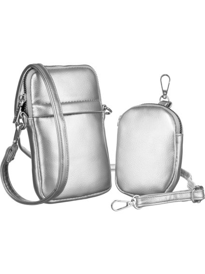 Rovicky ezüst színű pénztárca levehető pánttal és zsebbel V274