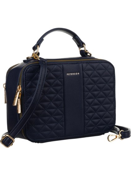 Peterson sötétkék, négyzet alakú steppelt pénztárca