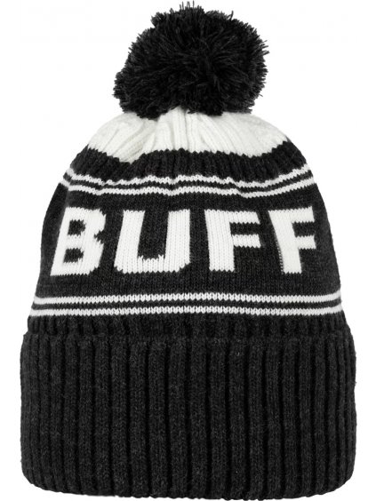 Fekete-fehér sapka  pom-pommal Buff Hido Knitted Hat Beanie