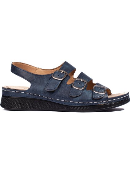 Sötétkék szandál csatokkal