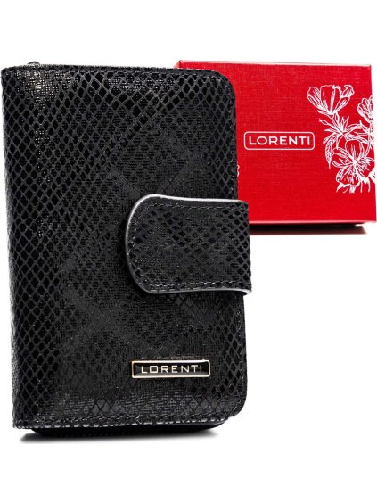 Lorenti fekete közepes bőr pénztárca S269