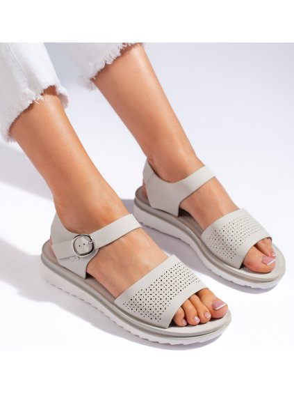 Sergio Leone szürke perforált platformszandál