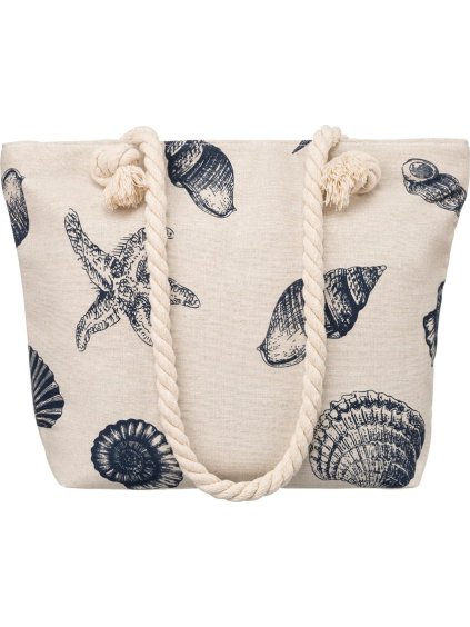 Bézs színű női mintás strandtáska
