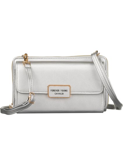 4U Cavaldi ezüst színű nagy pénztárca levehető pánttal M741