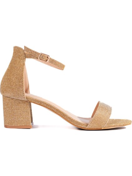 Arany színű brokát szandál