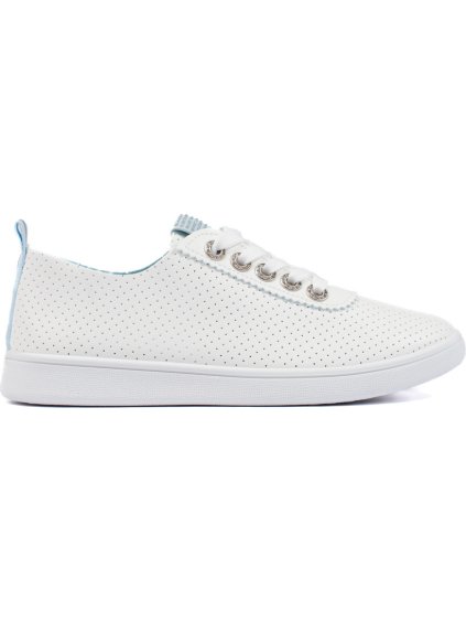 Perforált fehér női tornacipő