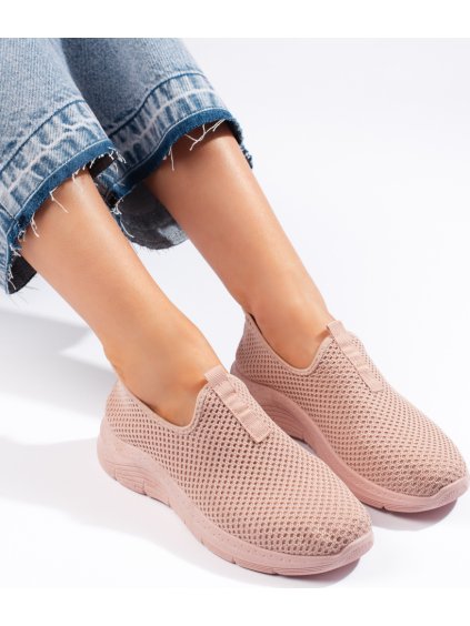 Púder színű textil sportcipő