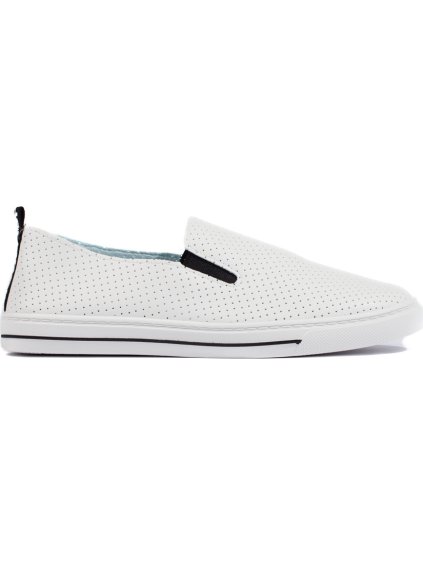 Fehér perforált slip-on cipő