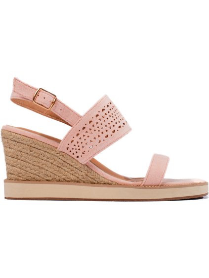 Púder színű perforált ékszandál