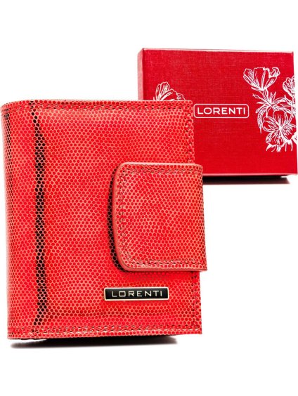 Lorenti piros mintás bőr pénztárca S284