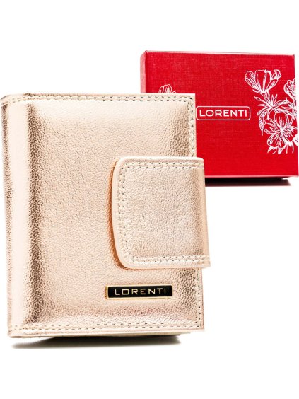 Lorenti rózsaszín arany kis bőr pénztárca S279