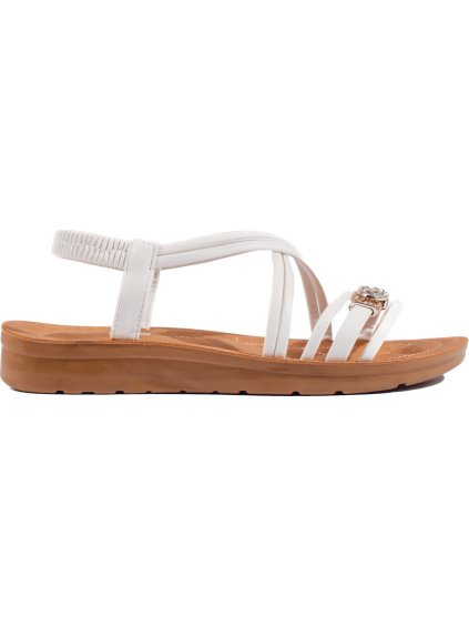 Fehér női szandál vastagabb talpon