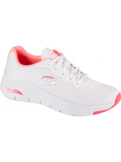 Fehér-korall színű női tornacipő Skechers Arch Fit - Infinity Cool