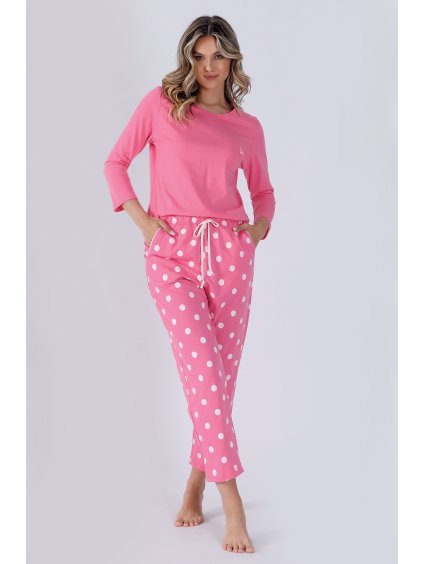 Rózsaszín pizsama pöttyökkel Leveza Velik