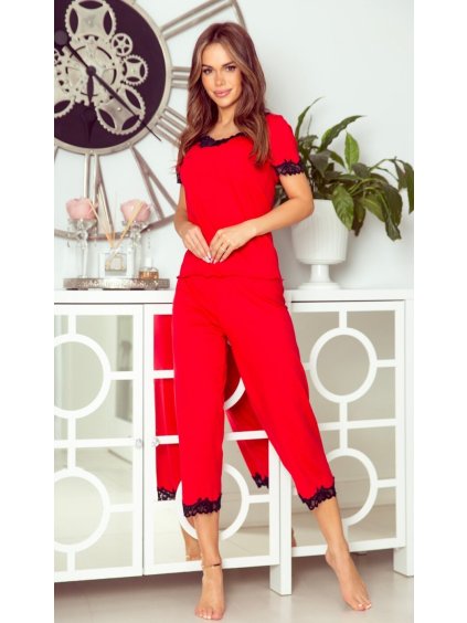 Háromnegyedes  pizsama csipkével Eldar First Lady Aster Plus